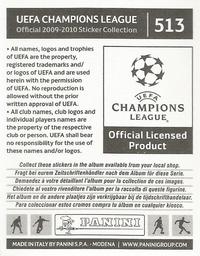 2009-10 Panini UEFA Champions League Stickers #513 Mousa Dembele Back