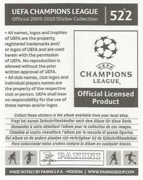 2009-10 Panini UEFA Champions League Stickers #522 Leonardo Back