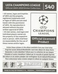 2009-10 Panini UEFA Champions League Stickers #540 Steven Defour Back