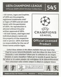2009-10 Panini UEFA Champions League Stickers #545 Igor De Camargo Back