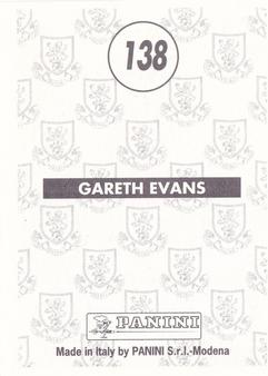 1996 Panini Scottish Premier League #138 Gareth Evans Back