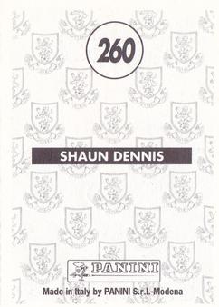 1996 Panini Scottish Premier League #260 Shaun Dennis Back