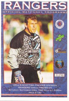 1996 Panini Scottish Premier League #283 Glasgow Rangers Programme Front