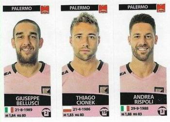 2017-18 Panini Calciatori Stickers #658 Giuseppe Bellusci / Thiago Cionek / Andrea Rispoli Front