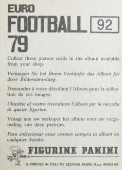 1978-79 Panini Euro Football 79 #92 Rene Vandereycken Back