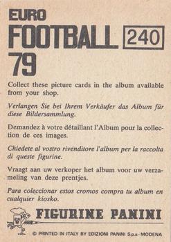 1978-79 Panini Euro Football 79 #240 Jan Peters Back