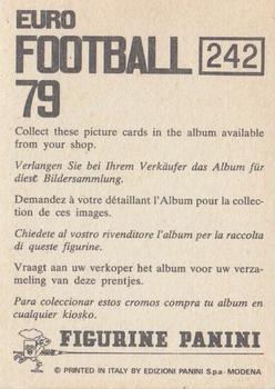 1978-79 Panini Euro Football 79 #242 Friedrich Koncilia Back
