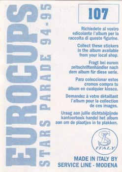 1994-95 SL Italy Eurocups Stars Parade Stickers #107 Henrik Larsson Back