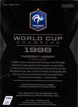 2018 Panini Eminence - World Cup Champions Gold #WC-TH Thierry Henry Back