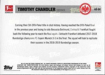 2018 Topps Now Road to Kickoff: Eintracht Frankfurt #KO-64 Timothy Chandler Back