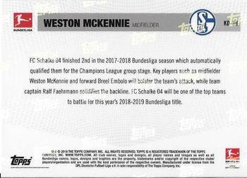 2018 Topps Now Road to Kickoff: FC Schalke 04 #KO-36 Weston McKennie Back