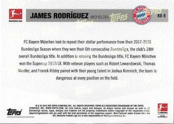 2018 Topps Now Road to Kickoff: FC Bayern Munchen #KO-9 James Rodríguez Back