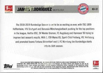 2018 Topps Now Road to Kickoff: Bundesliga's Best #KO-91 James Rodriguez Back
