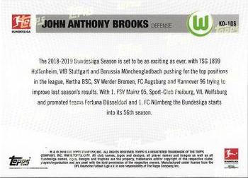 2018 Topps Now Road to Kickoff: Bundesliga's Best #KO-106 John Anthony Brooks Back