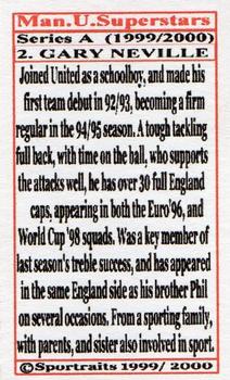 2000 Sportraits Manchester United Superstars #2 Gary Neville Back