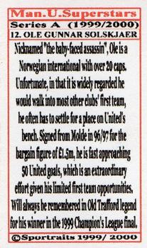 2000 Sportraits Manchester United Superstars #12 Ole Gunnar Solskjaer Back