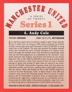 1995 Rob Roy Manchester United #4 Andy Cole Back