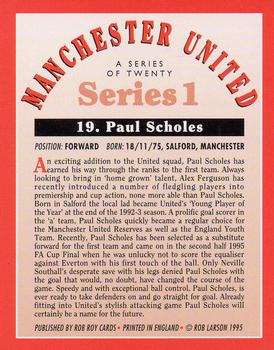 1995 Rob Roy Manchester United #19 Paul Scholes Back