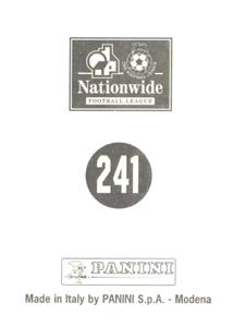 1997 Panini 1st Division  #241 Martin Foyle Back
