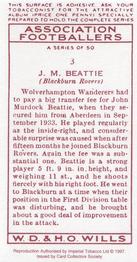 1997 Card Collectors 1935 Wills's Association Footballers (Reprint) #3 John Beattie Back