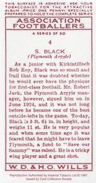 1997 Card Collectors 1935 Wills's Association Footballers (Reprint) #4 Sammy Black Back