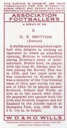 1997 Card Collectors 1935 Wills's Association Footballers (Reprint) #6 Cliff Britton Back