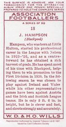 1997 Card Collectors 1935 Wills's Association Footballers (Reprint) #18 Jimmy Hampson Back