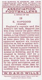 1997 Card Collectors 1935 Wills's Association Footballers (Reprint) #19 Eddie Hapgood Back