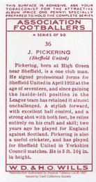 1997 Card Collectors 1935 Wills's Association Footballers (Reprint) #36 Jack Pickering Back