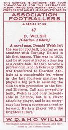 1997 Card Collectors 1935 Wills's Association Footballers (Reprint) #47 Don Welsh Back