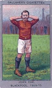 1910 Gallaher Association Football Club Colours #6 John Cox Front