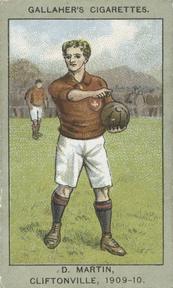 1910 Gallaher Association Football Club Colours #22 Donald Martin Front