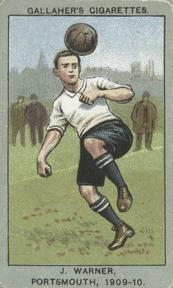 1910 Gallaher Association Football Club Colours #43 J. Warner Front