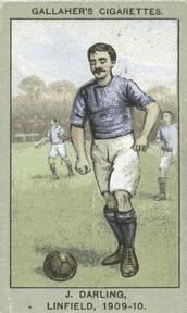 1910 Gallaher Association Football Club Colours #50 Johnny Darling Front