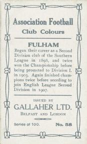 1910 Gallaher Association Football Club Colours #58 Arthur Collins Back