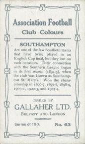 1910 Gallaher Association Football Club Colours #63 Jack Eastham Back