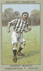 1910 Gallaher Association Football Club Colours #67 Herbert Munday Front