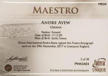 2018 Futera Unique Premium - Maestro Autographs #MR04 Andre Ayew Back