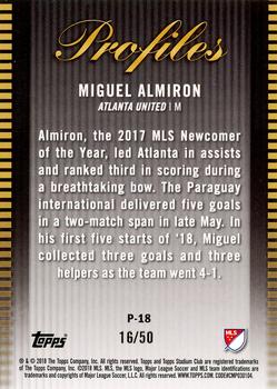 2018 Stadium Club MLS - Profiles Members Only #P-18 Miguel Almiron Back