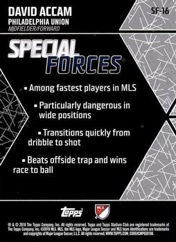 2018 Stadium Club MLS - Special Forces #SF-16 David Accam Back