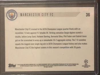 2018-19 Topps Now UEFA Champions League #36 Manchester City FC Back