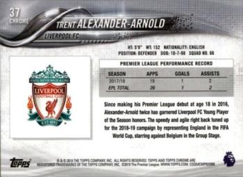2018-19 Topps Chrome Premier League #37 Trent Alexander-Arnold Back
