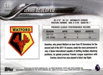 2018-19 Topps Chrome Premier League #68 Gerard Deulofeu Back