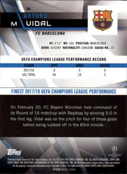 2018-19 Finest UEFA Champions League #26 Arturo Vidal Back
