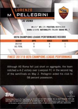 2018-19 Finest UEFA Champions League #52 Lorenzo Pellegrini Back