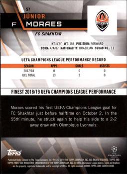 2018-19 Finest UEFA Champions League #57 Júnior Moraes Back