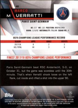 2018-19 Topps Finest UEFA Champions League #60 Marco Verratti Back