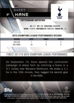 2018-19 Finest UEFA Champions League #64 Harry Kane Back