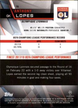 2018-19 Finest UEFA Champions League #70 Anthony Lopes Back