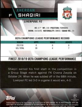 2018-19 Finest UEFA Champions League #74 Xherdan Shaqiri Back